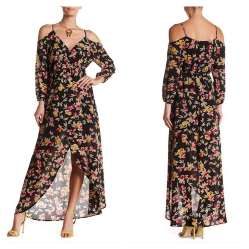Meghan L.A. Nigelia Maxi Dress Black medium floral